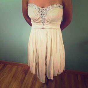 Strapless light pink/coral Homecoming dress Size 7